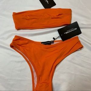 neon orange bikini set